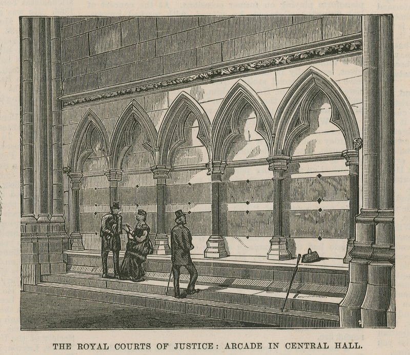 De Kongelige Domstole: Arcade i Central Hall af English School