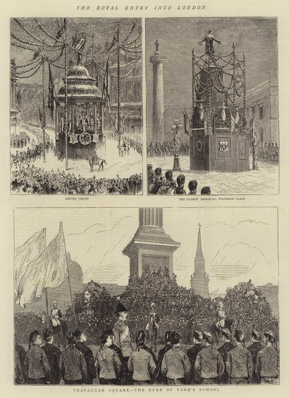 The Royal Entry into London (gravering) af English School