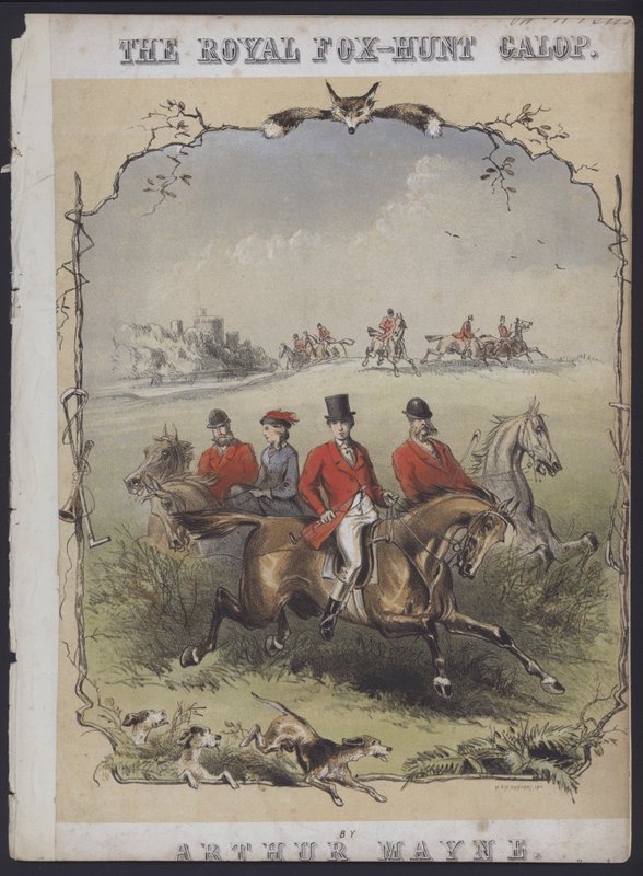 Den kongelige rævejagt Galop, af Arthur Mayne (farvelitografi) af English School
