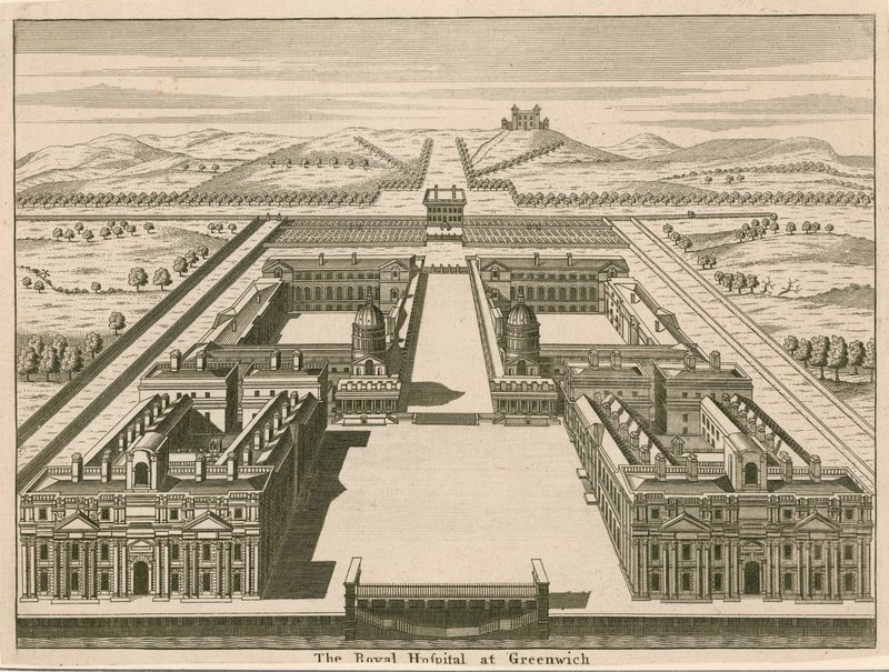 Royal Hospital i Greenwich, London af English School