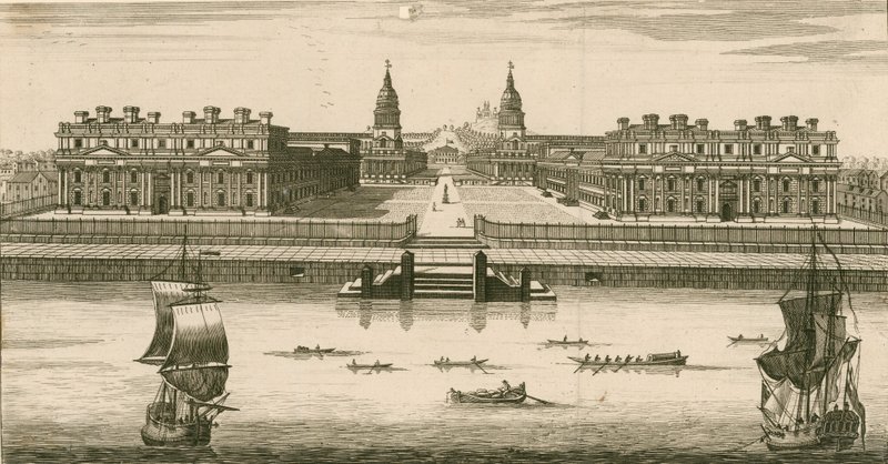 Royal Hospital i Greenwich, London af English School