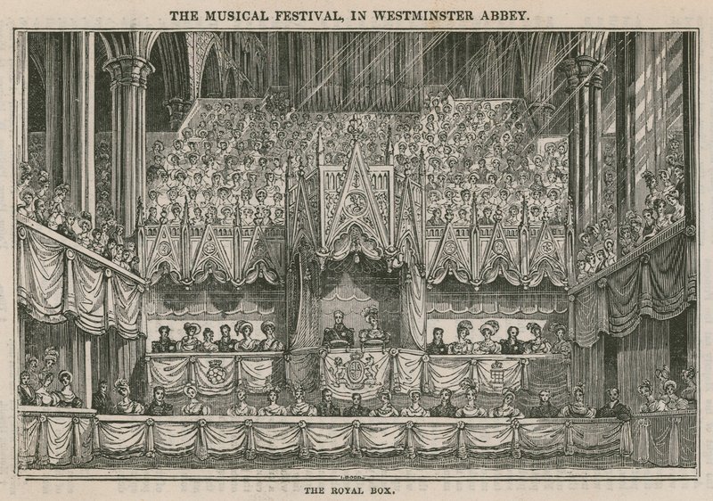 Royal Musical Festival i Westminster Abbey: The Royal Box af English School