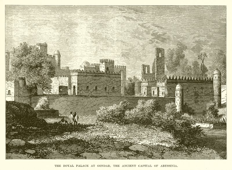 Det kongelige palads i Gondar, Abessiniens gamle hovedstad af English School