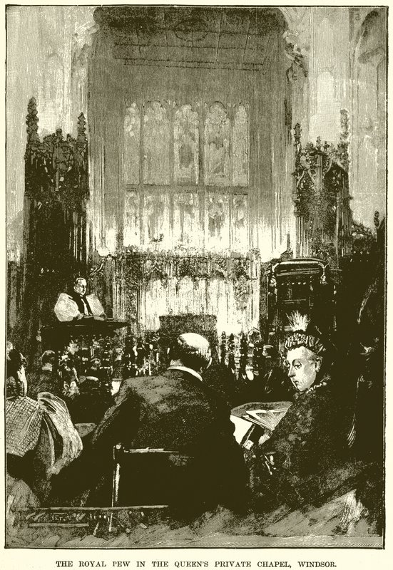 Royal Pew i Queens Private Chapel, Windsor af English School