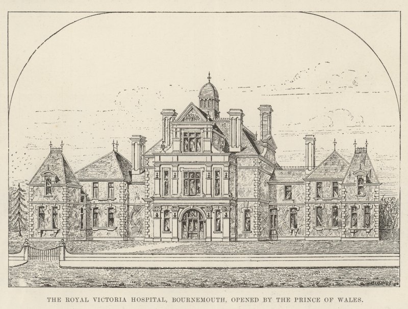 Royal Victoria Hospital, Bournemouth, åbnet af Prince of Wales (gravering) af English School