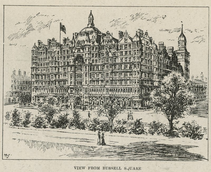 Russell Hotel, udsigt fra Russell Square af English School