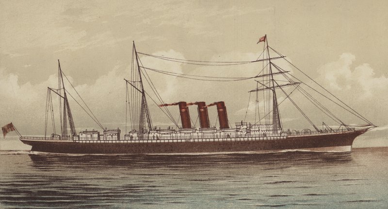 SS "City of New York", Inman og International Line (chromolitho) af English School