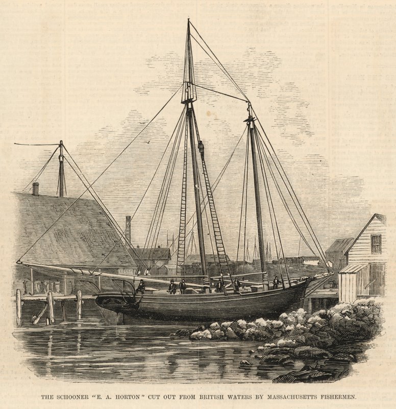Skonnerten E A Horton skåret ud fra britisk farvand af Massachusetts fiskere af English School