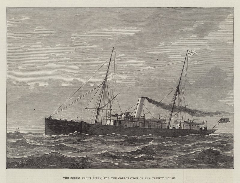 Screw Yacht Siren, for Corporation of the Trinity House (gravering) af English School
