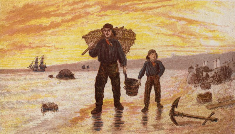 The Seaside (farve litho) af English School
