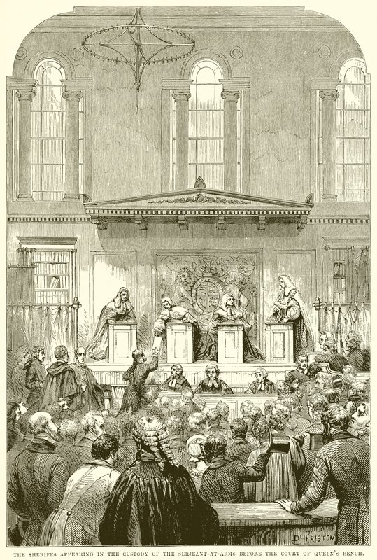 Sherifferne optræder i varetægt for Serjeant-at-Arms ved Court of Queens Bench af English School