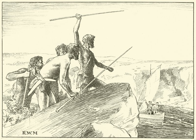 The Shook their Spears at the White Men (blæk på papir) af English School