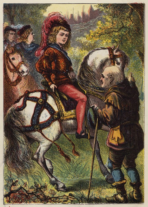 Tornerose i skoven (farve litho) af English School
