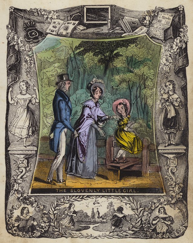 The Slovenly Little Girl (farvet gravering) af English School