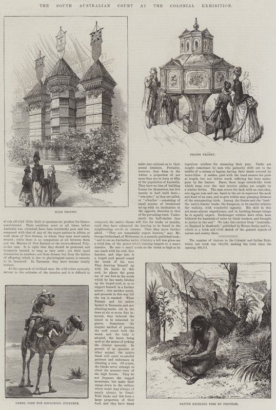 South Australian Court ved Colonial Exhibition (gravering) af English School