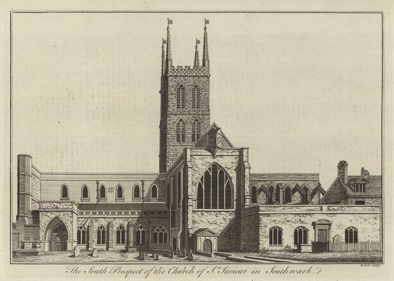 The South Prospect of Church of St Saviour i Southwark af English School