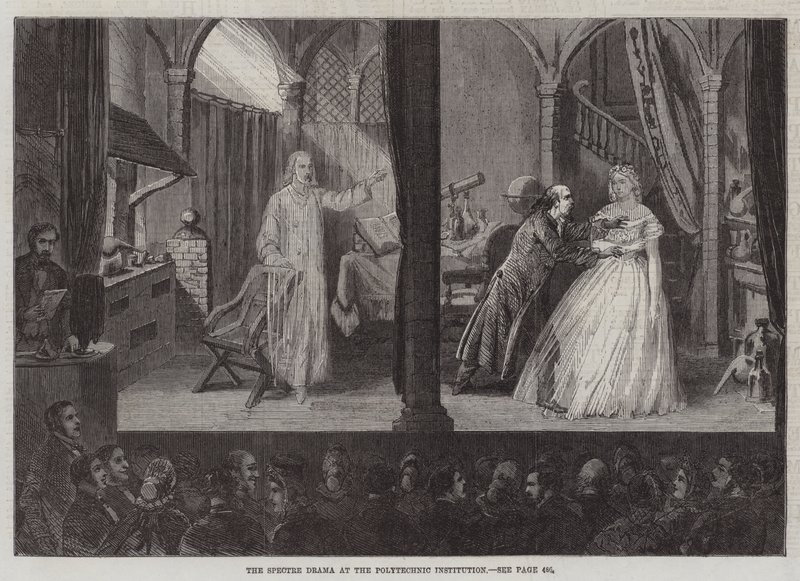 The Spectre Drama på den polytekniske institution (gravering) af English School