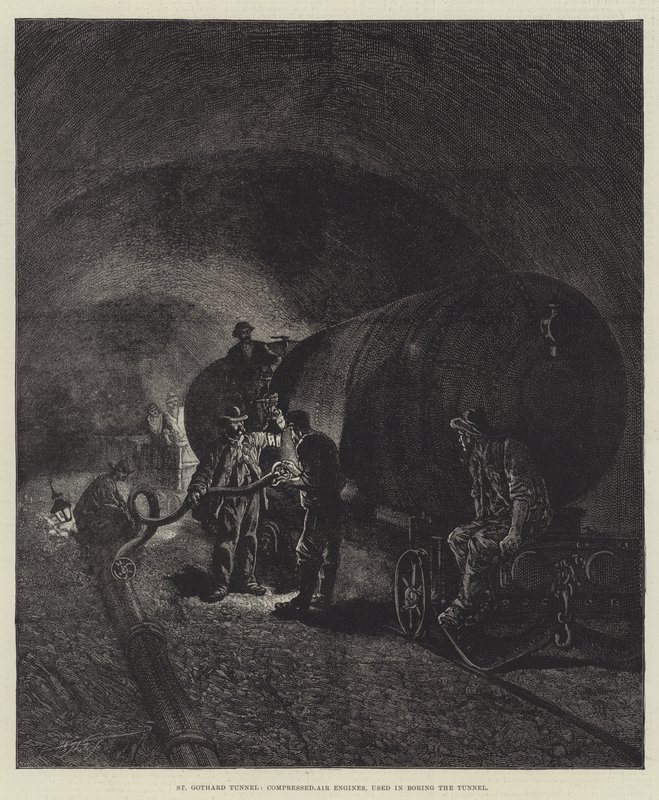 St Gothard-tunnelen (gravering) af English School