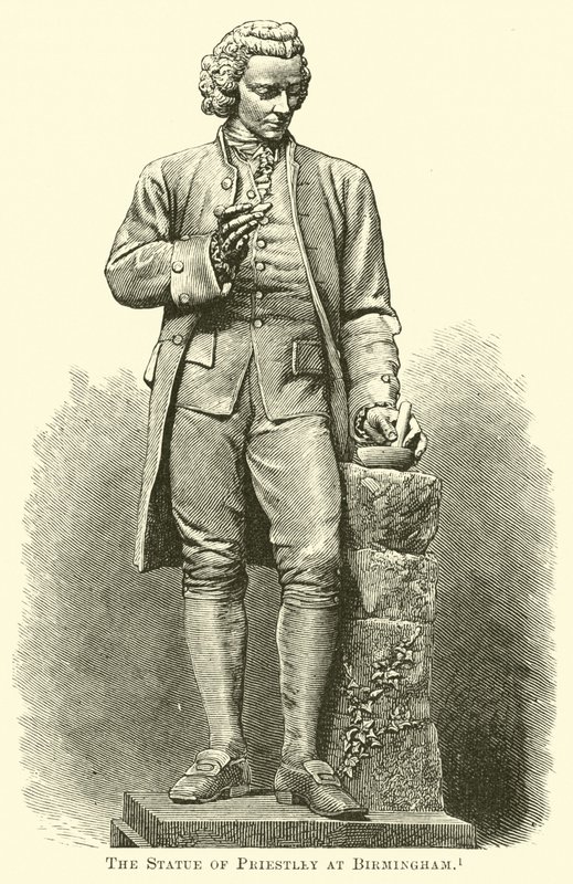 The Statue of Priestley at Birmingham  af English School
