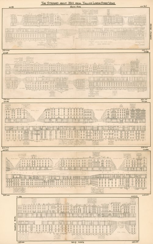 The Strand omkring 1844 fra Talliss London Street Views af English School