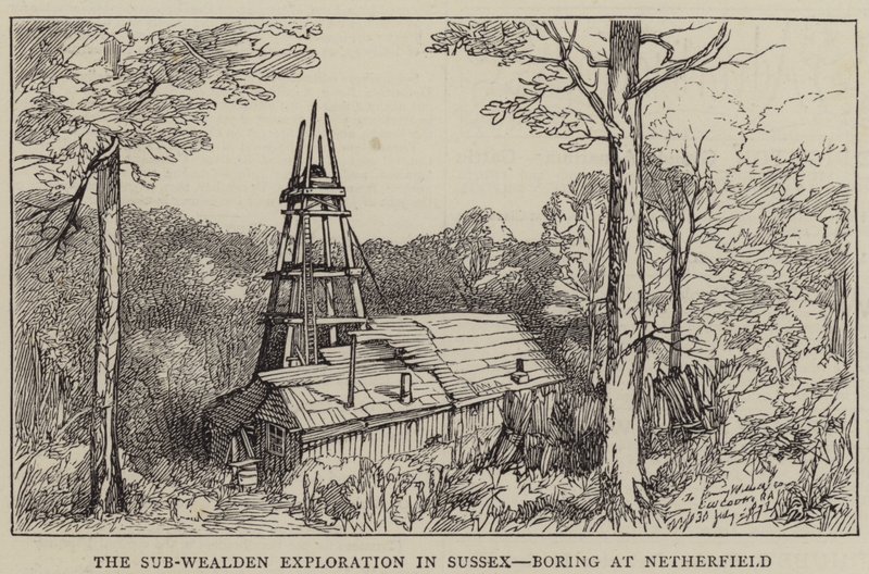 The Sub-Wealden Exploration i Sussex, Boring at Netherfield (gravering) af English School