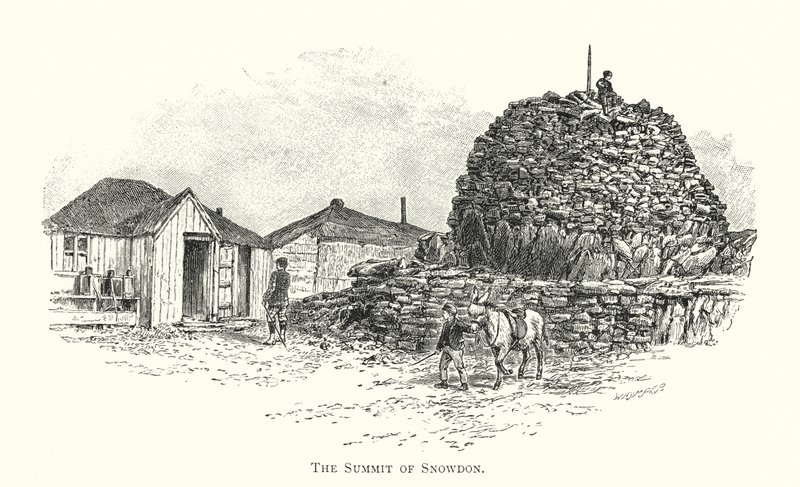The Summit of Snowdon (gravering) af English School