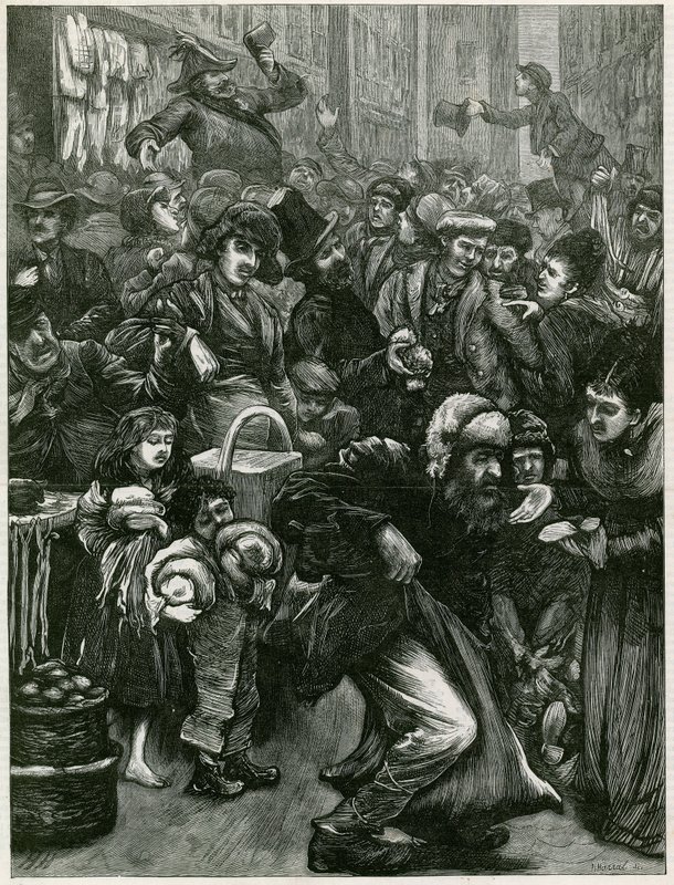 Søndagshandelsspørgsmålene - en skitse i Petticoat Lane af English School