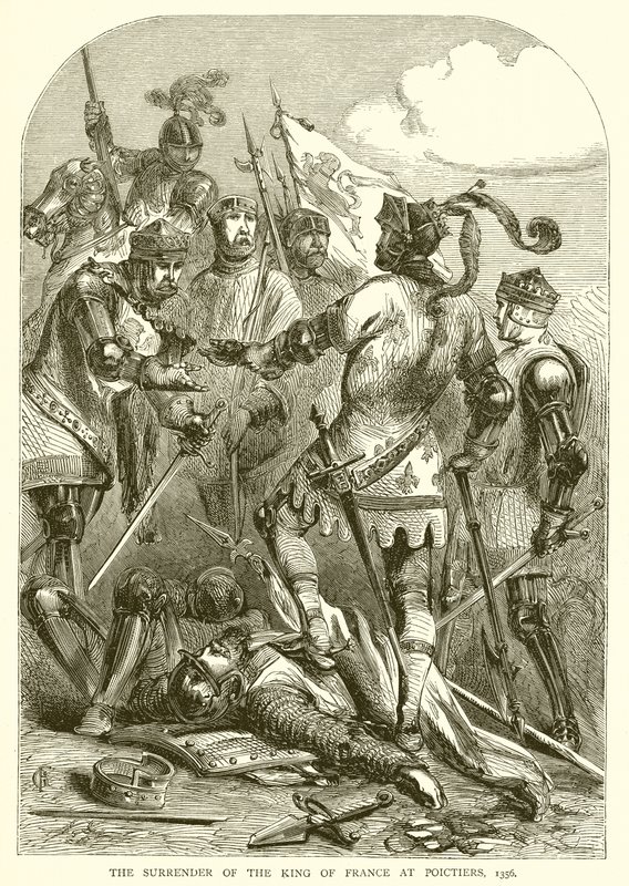 Overgivelsen af kongen af Frankrig ved Poictiers, 1356 af English School