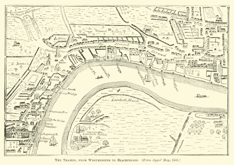 The Thames, from Westminster to Blackfriars  af English School