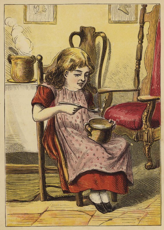 De tre bjørne (farvet gravering) af English School