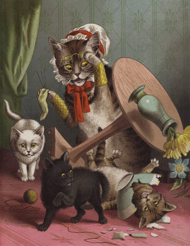 De tre små killinger (chromolitho) af English School
