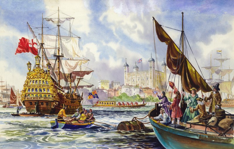 Tower of London i slutningen af det 17. århundrede af English School