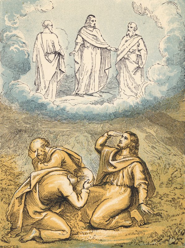 Transfigurationen (farvet gravering) af English School