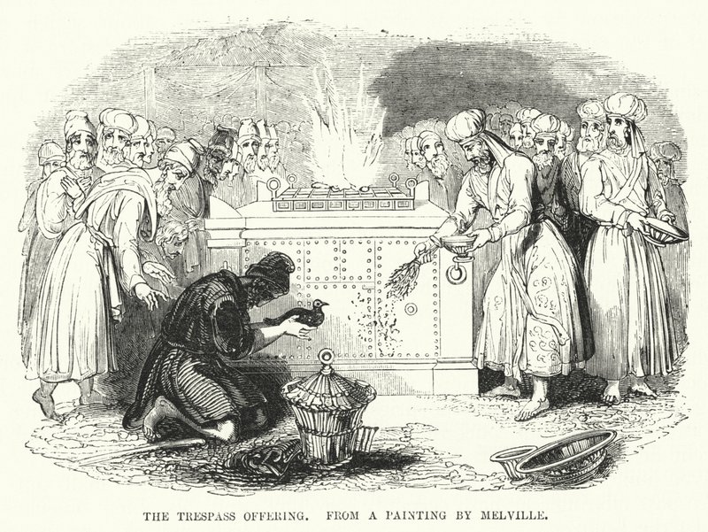 The Trespass Offering, fra et maleri af Melville (gravering) af English School
