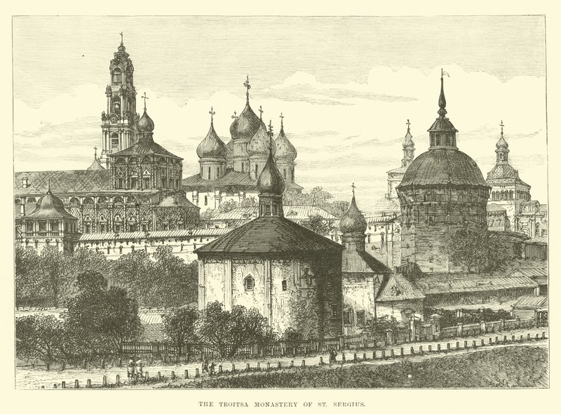 St Sergius-klosteret Troitsa af English School