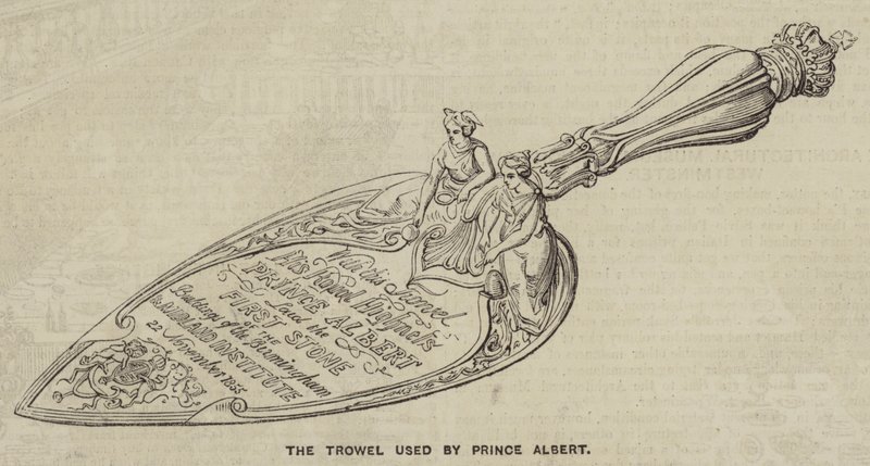 Trowel brugt af Prins Albert (gravering) af English School