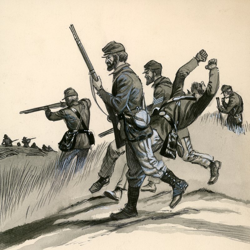 Unionens infanterister under den amerikanske borgerkrig af English School