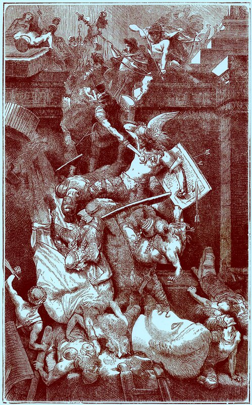Vandalerne i Rom, illustration fra The Illustrated History of the World, udgivet ca. 1880 (digitalt forbedret billede) af English School