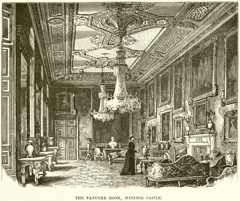Vandyke Room, Windsor Castle af English School