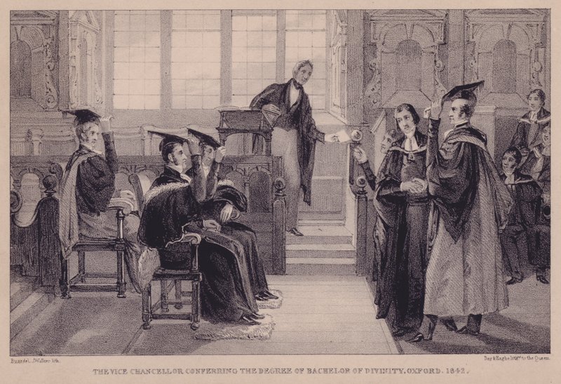 Vicekansleren, der tildeler graden Bachelor of Divinity, Oxford, 1842 af English School