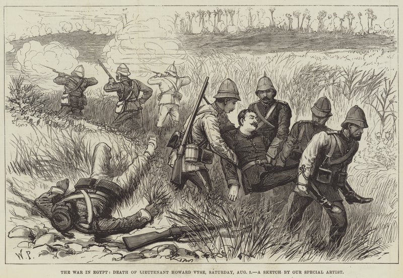 Krigen i Egypten, løjtnant Howard Vyses død, lørdag den 5. august (gravering) af English School