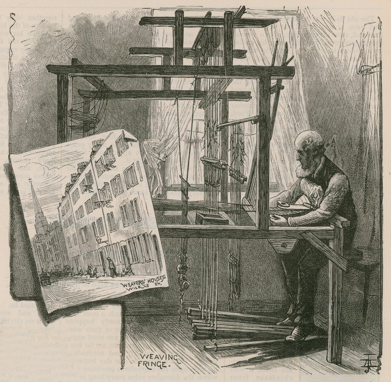 The Weavers of Spitalfields af English School