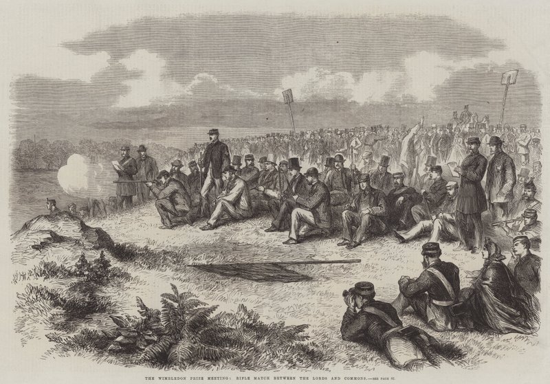 Wimbledon-prismødet, Rifle Match between the Lords and Commons (gravering) af English School