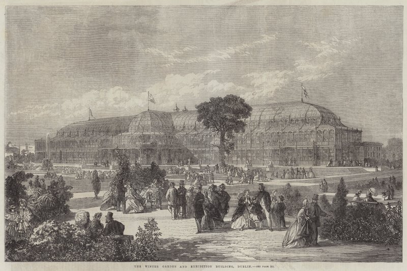 Vinterhaven og udstillingsbygningen, Dublin (gravering) af English School