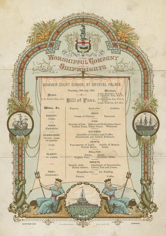 The Worshipful Company of Shipwrights Summer Court Dinner (chromolitho) af English School