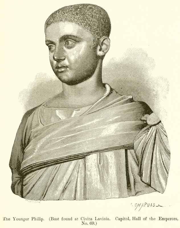 Den yngre Philip. (Buste fundet ved Civita Lavinia. Capitol, Kejsernes Hall, nr. 69) af English School