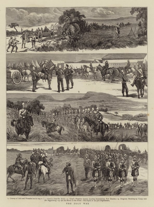 Zulu -krigen (gravering) af English School