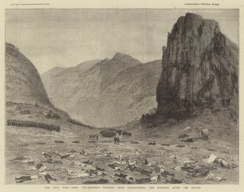Zulukrigen, Lord Chelmsfords tilbagetog fra Isandlwana morgenen efter slaget (gravering) af English School