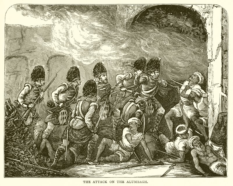Angrebet på Alumbagh (1857) af English School