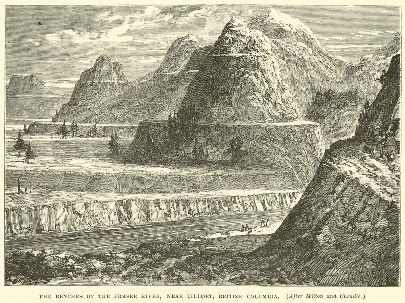 Bænkene ved Fraser River, nær Lillooet, British Columbia af English School